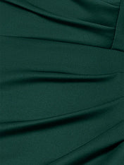 Trumpet/Mermaid V Neck Short Sleeve Floor Length Stretch Crepe Mother of the Bride Dress With Ruffles