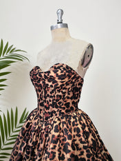 Leopard Print A-Line Sweetheart Corset Short Homecoming Dress