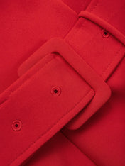 Red Square Neck Sleeveless A-Line Midi Dress