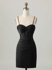 Satin Tight Short Corset Homecoming Dress