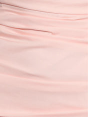 Ballet Pink Chiffon Sheath/Column One Shoulder Sleeveless Ankle Length Bridesmaid Dress
