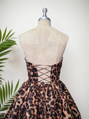 Leopard Print A-Line Sweetheart Corset Short Homecoming Dress