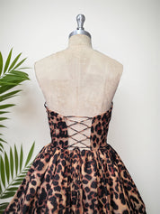 Leopard Print A-Line Sweetheart Corset Short Homecoming Dress