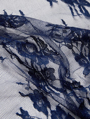 Purplish Blue Lace Sequin Off The Shoulder Half Sleeve Sheath Maxi Dress