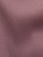 Mauve Satin One Shoulder 1/2 Sleeves Floor Length Pleated Dress With High Slit