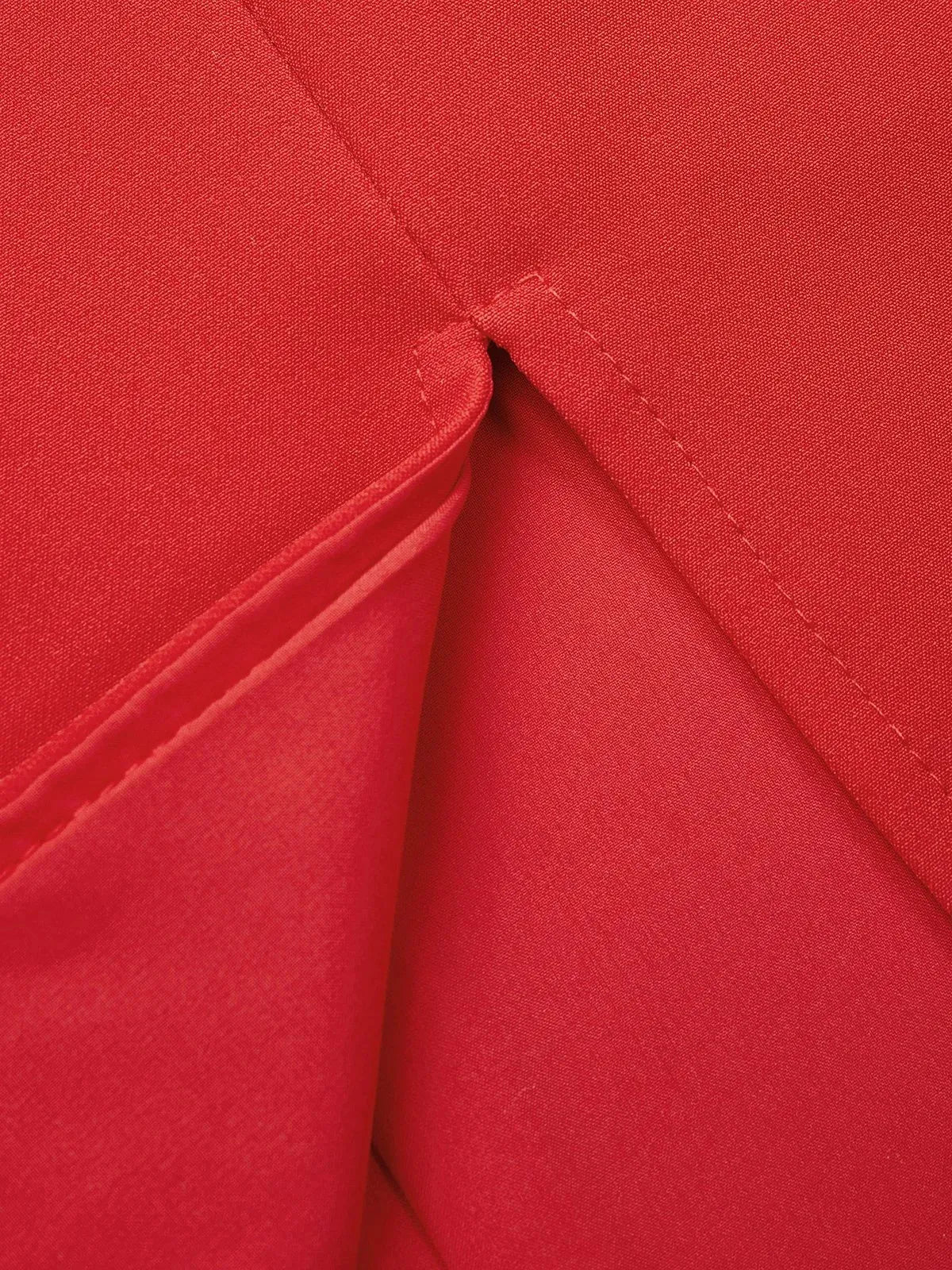Red Slit Off The Shoulder A-Line Midi Dress