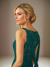 A Line Chiffon V Neck Sleeveless Floor Length Pleated Mother of the Bride Dresses With Appliques