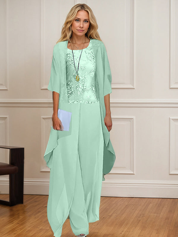 Chiffon Mother of the Bride Pantsuits with Jacket