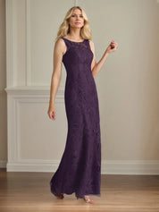 Trumpet/Mermaid Chiffon Scoop Neck Cape Sleeve Floor Length Dress