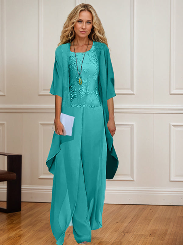Chiffon Mother of the Bride Pantsuits with Jacket