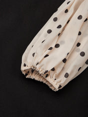 Apricot Peplum Chiffon Long Sleeve Balloon Sleeve Sheath Midi Dress