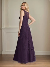 Trumpet/Mermaid Chiffon Scoop Neck Cape Sleeve Floor Length Dress