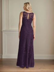 Trumpet/Mermaid Chiffon Scoop Neck Cape Sleeve Floor Length Dress