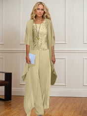 Chiffon Mother of the Bride Pantsuits with Jacket