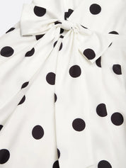 White Bow Classic V Neck Sleeveless A-Line Midi Dress
