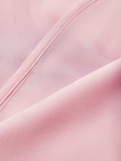 Pink Sheath/Column Satin One Shoulder Sleeveless Ankle Length Dresses With Bow