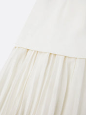 White A Line Chiffon Round Neck Sleeveless Floor Length Dresses