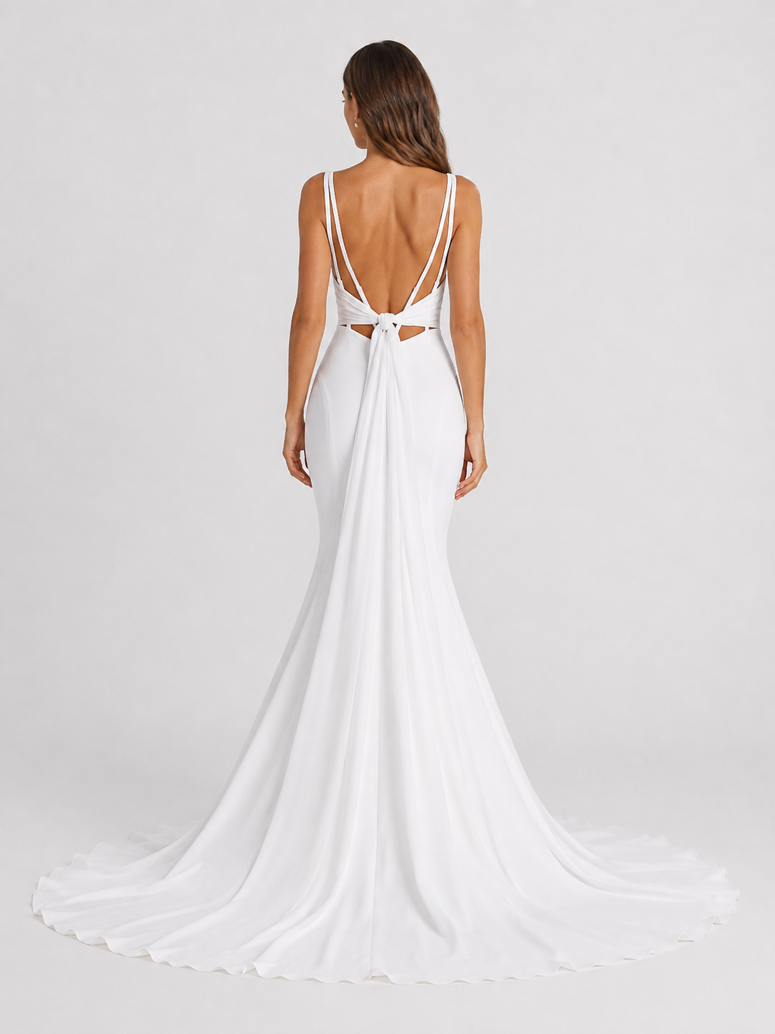Elegant Sweetheart Satin Mermaid Wedding Dress with Spaghetti Straps and Chapel Train