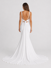 Elegant Sweetheart Satin Mermaid Wedding Dress with Spaghetti Straps and Chapel Train