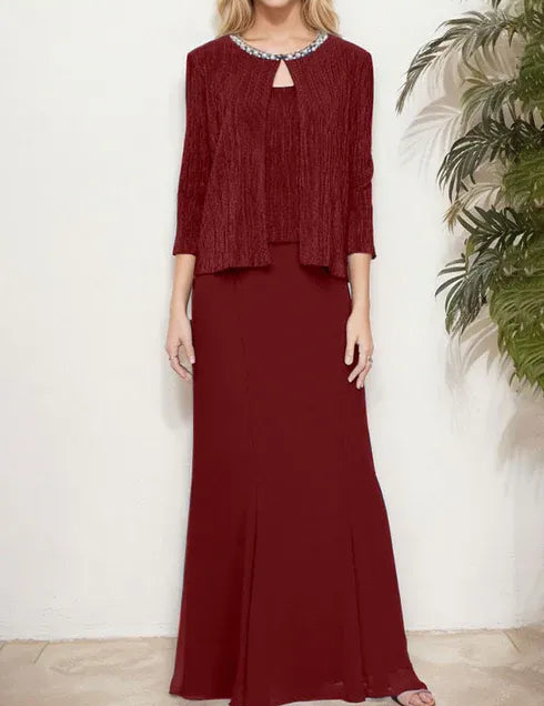 Robe deux pièces métallisée avec veste