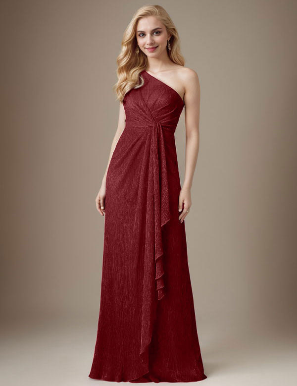 Robe fourreau Ruby asymétrique en maille métallisée pour mère de la mariée