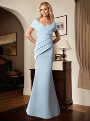 Trumpet/Mermaid Spaghetti Straps Floor Length Stretch Crepe Mother Of The Bride Dress
