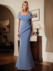 Trumpet/Mermaid Spaghetti Straps Floor Length Stretch Crepe Mother Of The Bride Dress