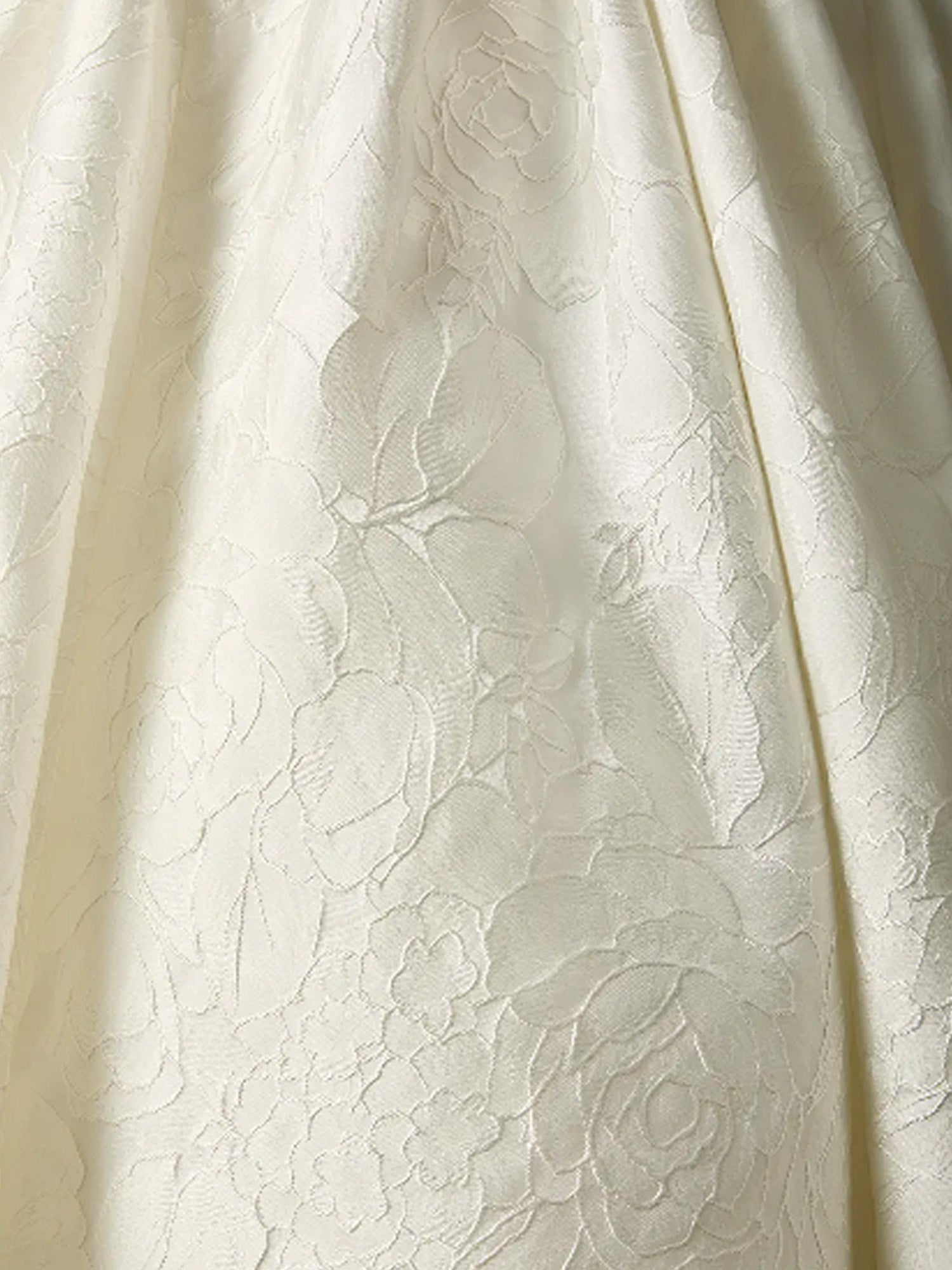 White Ball-Gown Strapless Floral Jacquard Wedding Dress