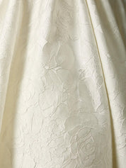 White Ball-Gown Strapless Floral Jacquard Wedding Dress