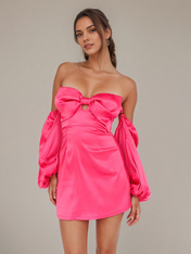 Cute Long-sleeves Bow Homecoming Dresses To Impress