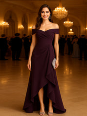 Mermaid Satin Maxi Formal Dress with Ruffles