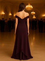 Mermaid Satin Maxi Formal Dress with Ruffles