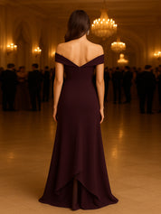 Mermaid Satin Maxi Formal Dress with Ruffles
