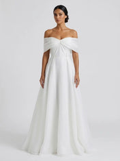 Off-the-Shoulder Organza A-Line Wedding Dress