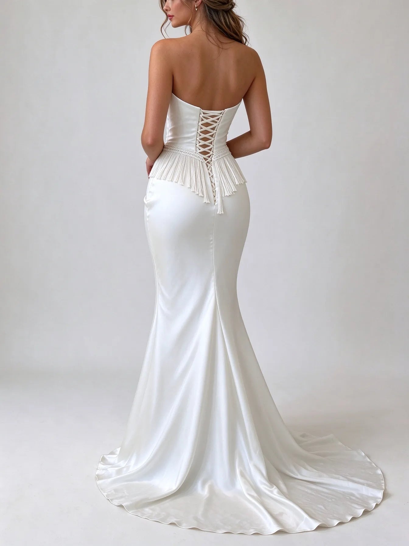 Strapless Sweetheart Satin Mermaid Wedding Dress
