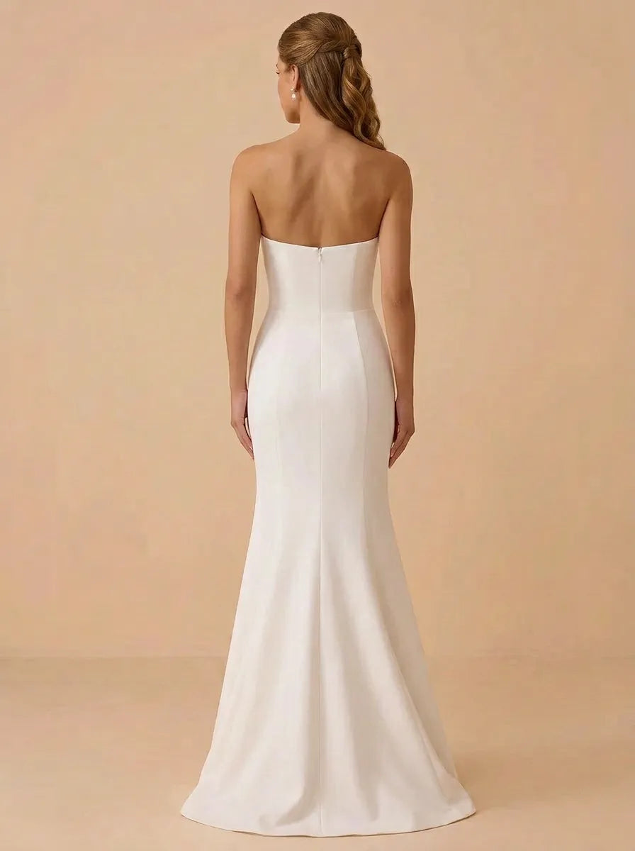 Off-the-Shoulder Ruffled Satin Mermaid Wedding Dress