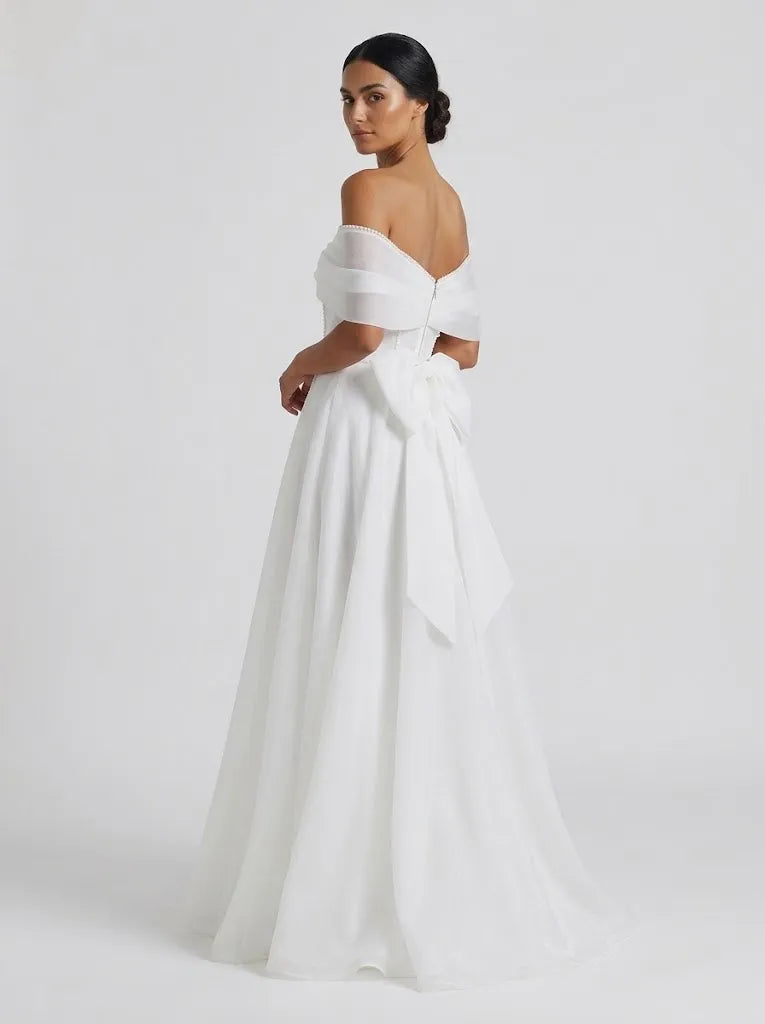 Off-the-Shoulder Organza A-Line Wedding Dress