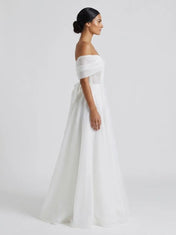 Off-the-Shoulder Organza A-Line Wedding Dress