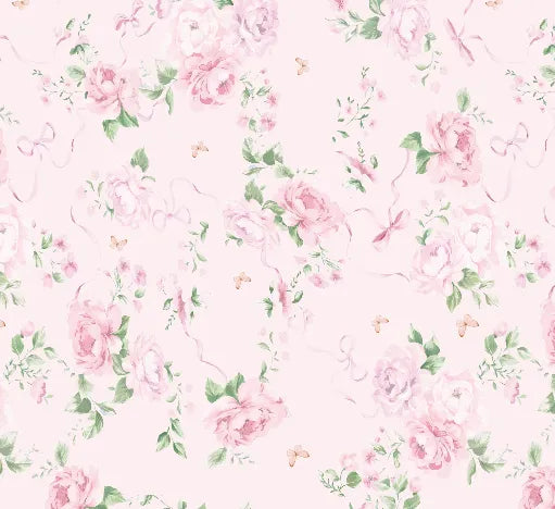 Pink Floral Long-Sleeve High-Low Ruffle Evening Dress