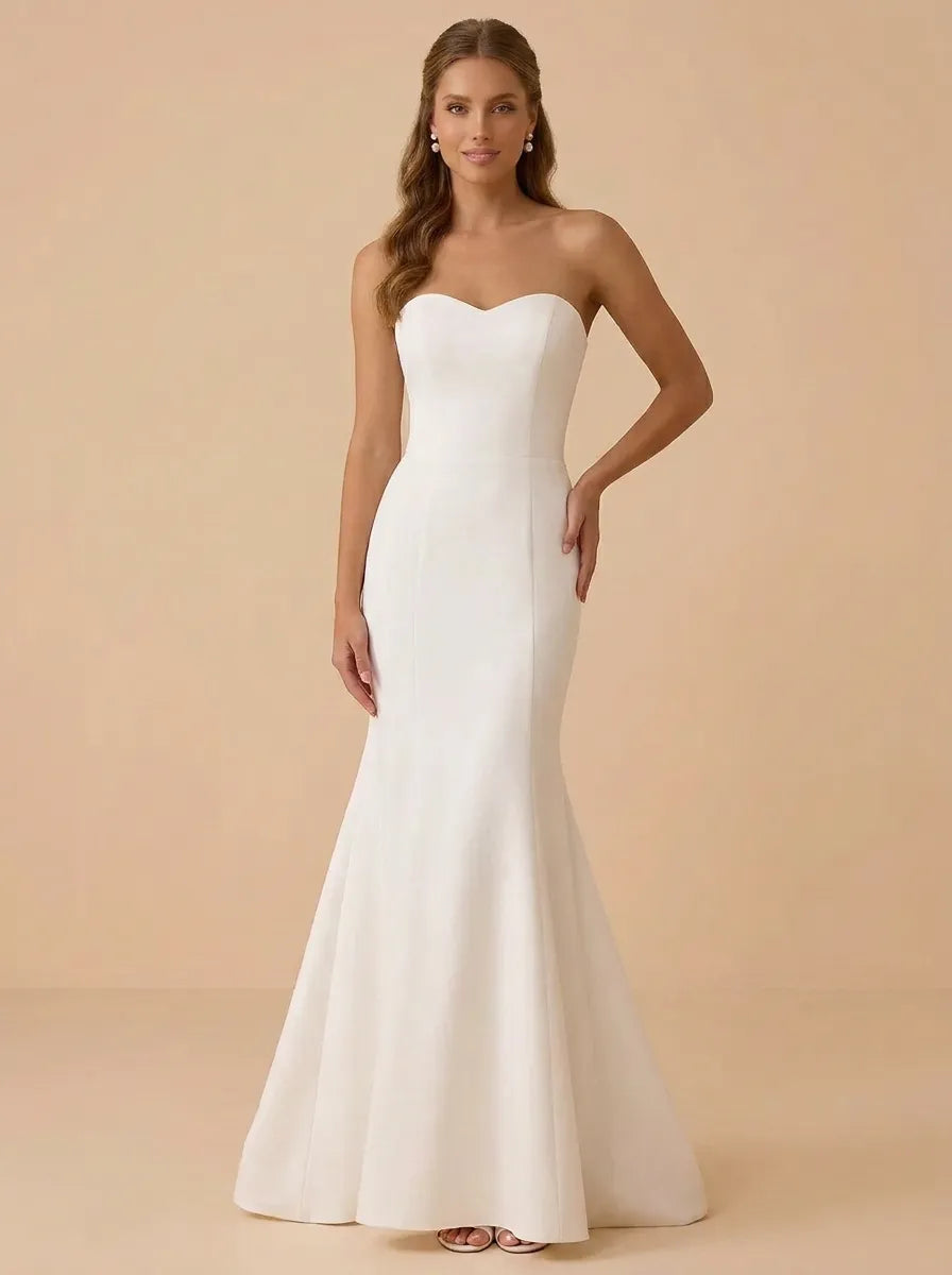 Off-the-Shoulder Ruffled Satin Mermaid Wedding Dress