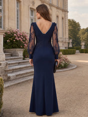 Exquisite Asymmetric 3D Floral Brocade Evening Dress