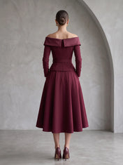 Tailored Blazer-Style Long-Sleeve Lace Sheer-Skirt Column Evening Dress