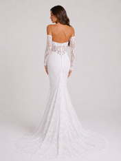 Elegant Off-the-Shoulder Corset Lace Mermaid Wedding Dress with Chapel Train