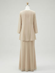 Sheath/Column V-Neck Ankle-Length Mother of the Bride Dresses with Jacket & Sequins