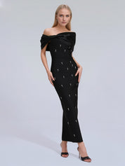 Robe de travail semi-formelle verte sans manches à volants, robe midi ajustée