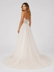 Elegant Strapless Tulle Wedding Dress with Lace Corset and Chapel Train