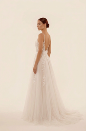 Elegant Off-the-Shoulder White Lace A-Line Wedding Dresses with Corset and Sweep Train