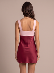 Square Neck Color-Block Short Homecoming Dresses with Ruched Bodice A-Line Mini Skirt