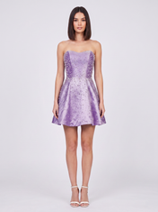 Strapless Sweetheart Pearl Beaded A-Line Mini Homecoming Dresses with Lace-Up Back