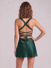 Sweetheart Embellished Bodice Mini Homecoming Dresses with Lace-Up Back